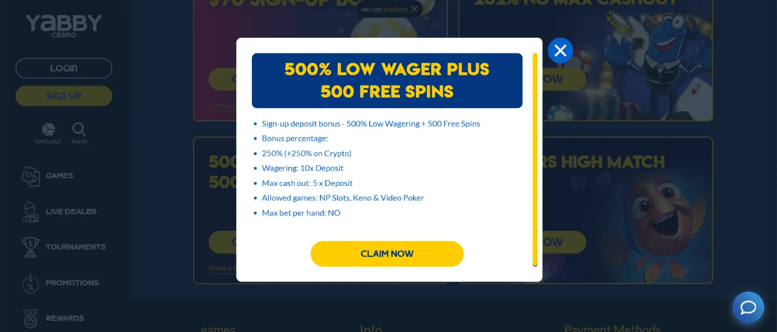 Yabby Casino free spins